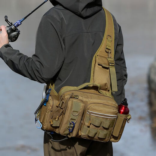 
Multifunctional Luer chest bag large waist bag tactical crossbody fishing fishing bag pole bag outdoor backpack black CP color