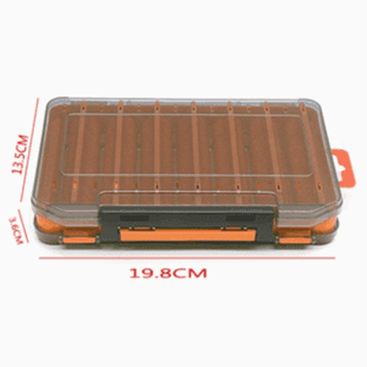 Double-sided lure box, double-layer thickened hard bait storage box, multi-compartment portable one box, accessories box, sea fishing storage Lure box-orange large, double-sided, 14 compartments, no Specifications