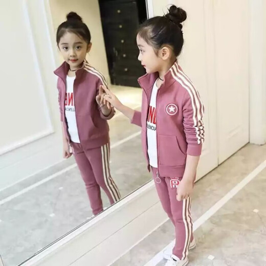 
Ultraman children's clothing girls' suits spring and autumn fashion new style big children's clothes children's fashionable fashion girls' sports three-piece set hot-selling breast mark five-pointed star navy blue 110 height 100-110cm Age 4-5 years old