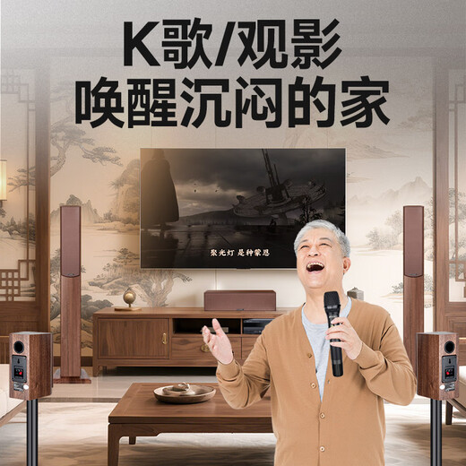 Shanshui F7 home theater audio subwoofer 5.1 Bluetooth speaker set TV living room home KTV singing surround karaoke song wireless microphone dual microphone interface M20 exclusive version