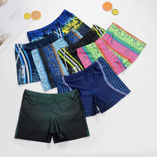 Zailu swimming trunks men's hot spring flat-angle anti-embarrassment large size quick-drying swimming trunks swimming goggles swimming cap men's swimsuit set red flame + swimming cap + swimming goggles + nose clip earplugs L L170-90Jin Jin is equal to 0.5 kg