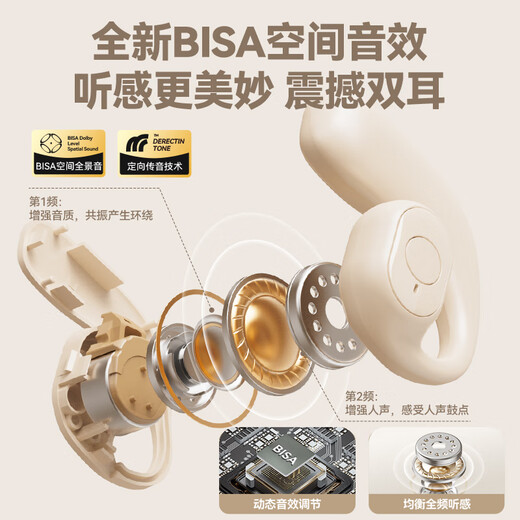 Xiaomi Xiaomi Youpin Mall Bluetooth Headset 2025 New Wireless Over-Ear Open No-Ear Air Bone Conduction Transport New Version Oil White HIFI Sound Quality + HD Call Standard