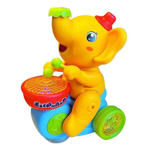 Shantoulin Village Children's Toys 0-1-year-old 2-3 boys and girls babies 6 music three electric ball blowing elephant floating ball gifts drum blowing ball elephant-yellow charging version charger