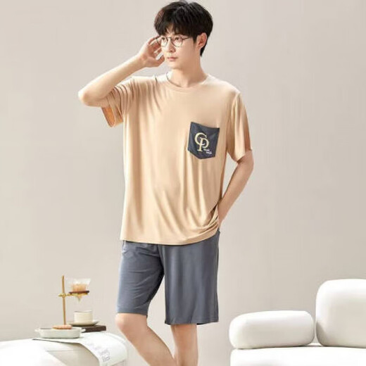 
Sangqin pajamas men's summer loose shorts and thick-size thin summer home clothing suits wear L [built 6624 men's home clothing L [recommended 95-120 Jin [Jin equals 0.5 kg]]