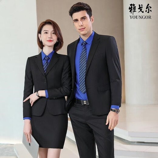 CEO Yageol Anzug Set Männer und Frauen Temperament Lehrer Workwear Jacke Interview formelle Schwarze Anzug Professionelles Outfit Frauen schwarzer Anzug + Hosen 508 6xl