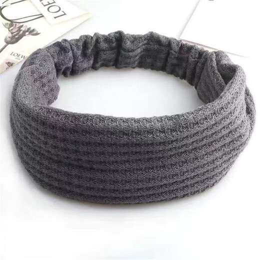 Good Luck Whale postpartum hairband for forehead and brain protection for women to keep warm in winter and to cover the forehead with a headscarf to cover gray hair and to prevent windproof hair after childbirth. Knitted style - gray