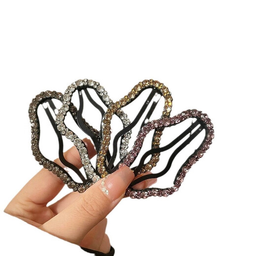 Temperament rhinestone cloud bb clip women's side bangs broken hair side clip headdress high-end hollow hair clip hairpin 05 mixed color 4 pack