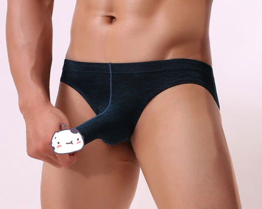 T-string men's low-waist men's double-butt underwear, sexy, cool and breathable T-pants, seamless hip lifting sports thong, M recommended 80-100Jin Jin equals 0.5kg black