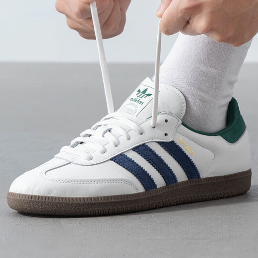 ADIDAS (ADIDAS) Clover Shoes para hombres Zapatos para mujeres 2025 Summer Sports Shop Samba Show Top Lightweight Board Zapatos Ih4882 Blanco y azul 42