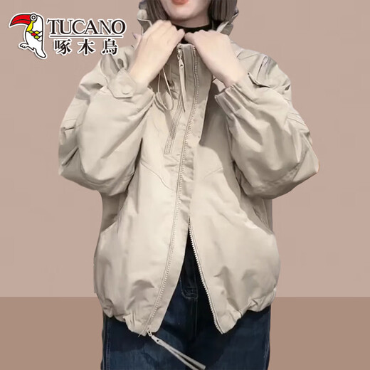 
Woodpecker 2025 Spring and Autumn New Women's Short Jacket Fashionable Shock Clothes Short Small Top Jacket Women's Clothes Black (Spring and Autumn Style) M (Suggested 100 Jin [Jin equals 0.5 kg])