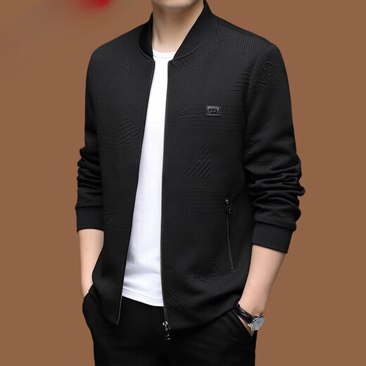 GABBANIE new high-end men's jacket baseball collar business casual jacket for young and middle-aged people 1526 black M 170 (recommended 100-120 Jin Jin equals 0.5 kg)