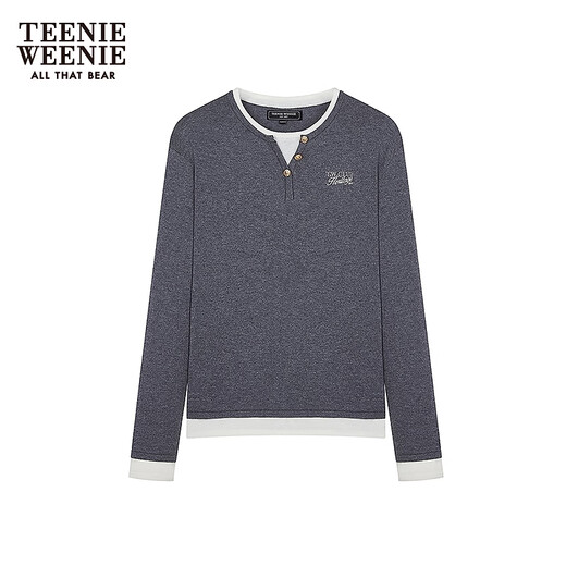 
Teenie Weenie Bear Women's Wear Wool Sweater 25 Autumn Comfortable Casual Two-piece Contrast Sweater Gray S