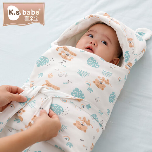 Newborn baby blanket, anti-jumping swaddle, all-in-one sleeping bag, baby quilt, baby swaddle, anti-kick quilt (one-piece baby blanket), Mengmenghu
