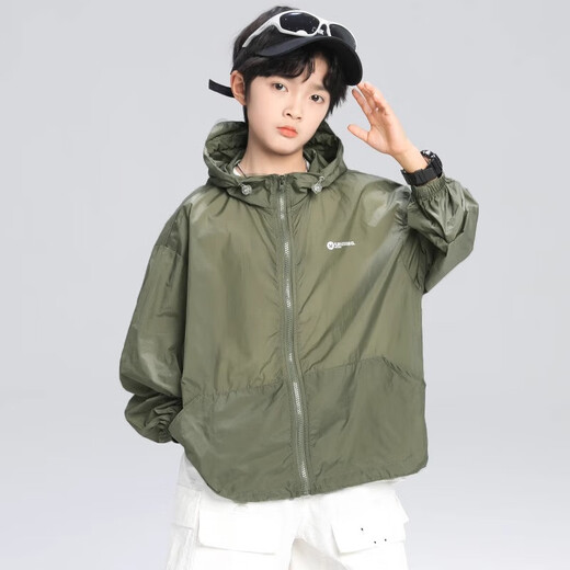 Boys' summer sun protection clothing jacket 2025 new summer children's sun protection clothing thin section medium and large children's summer style trendy CQS-T906 gray 150