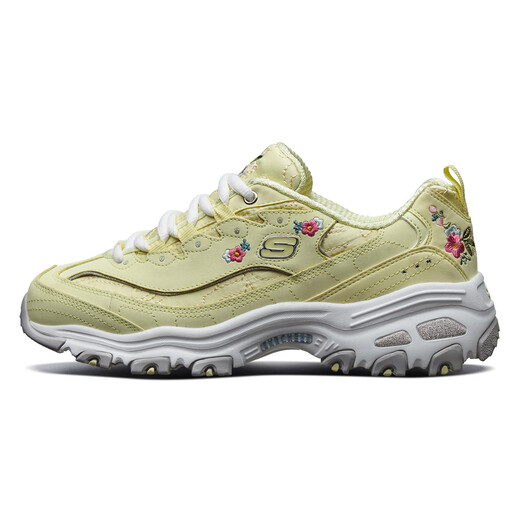 Skechers Skechers Spring New Women's Thick Sole Panda Daddy Shoes Embroidered Retro White Shoes 11977 11977-BLK Black 35 Inner Length 22cm