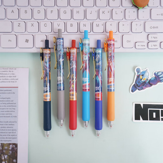 
UHFQ Ultraman's new blind box pen creative cartoon cool Japanese anime peripheral stationery press neutral pen quick dry black X-6227 Jiykawa blind box pen random 6 0.5mm 0.5mm x single