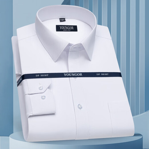 CEO Yageol Long Sleeve Shirt Herrener neuer Baumwoll-No-Eisen mittlere High-End-High-End-Hemd-Hemd mit mittlerem Alter 6627 38 (empfohlen 100-115jin [Jin ist gleich 0,5 kg])