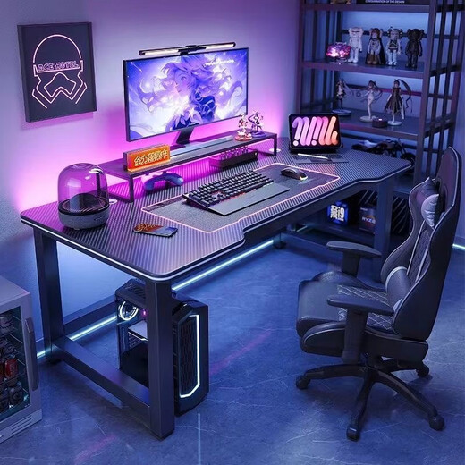 Yaoying Computer Desk Desktop Esports Desk Home Study Desk Writing Desk Workbench Office Desk HXZ33 Upgraded Reinforcement 80*60cm (Esports Black)