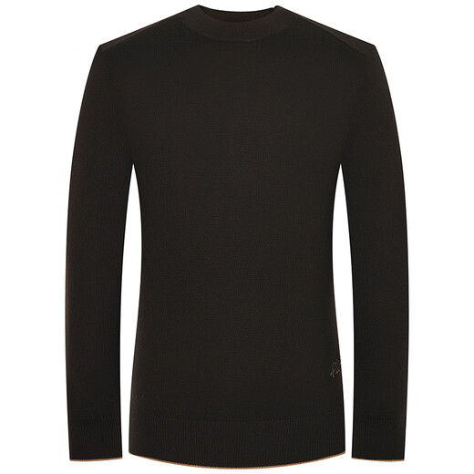 Anniversary Bird Cardigan Men's Wear Same Style in Shopping Malls Autumn Men's Business Casual Round Neck Pure Wool Inner Sweater Men Dark Brown M -46(170/92)