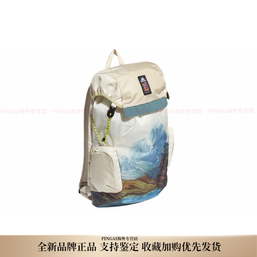 Adidas (adidas) rare landscape full-print large-capacity nylon cloth sports bag camping bag school bag backpack backpack same style for men and women natural color