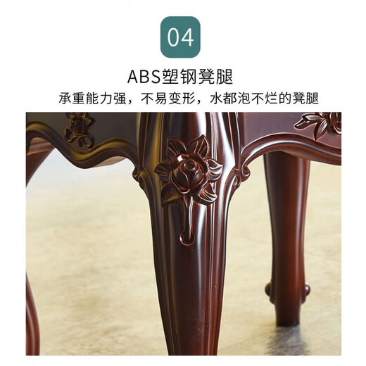 Chuangjingyi selects guzheng round stool guzheng piano stool single European dressing table stool American makeup chair Chinese classical small square stool dark brown square stool brown surface 45 cm high
