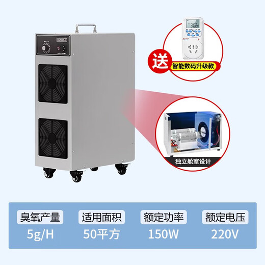 EVANLEY German ozone generator disinfection machine vehicle-mounted industrial household mite removal formaldehyde removal car farm deodorization sterilizer air purifier mobile model - food factory 5g/h (50 square meters) remote control
