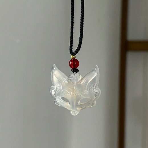 Fox mask necklace Chinese style aesthetic fox pendant guardian spirit men and women braided couple best friend gift L082 fox mask white necklace