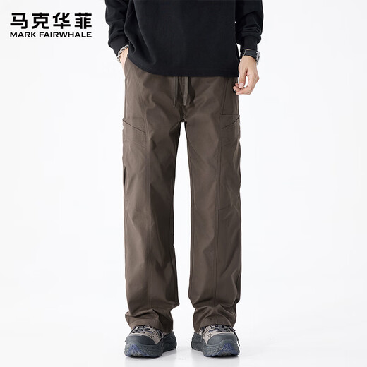 Mark Huafei Casual Pants Men's 2025 Autumn and Winter Work Wear Wide Leg Pants American Trendy Straight Long Pants Earth Color L