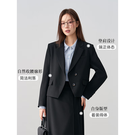 Lady Bird black interview blazer women's teaching professional formal wear commuting light workplace small man suit