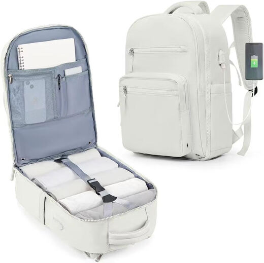 Goyn grenzüberschreitender neuer Reise-Rucksack für Damen Rucksack große Kapazität Bordkurzdistanzgeschäftsreise für Reisebasche mit 6636 Metern weiß