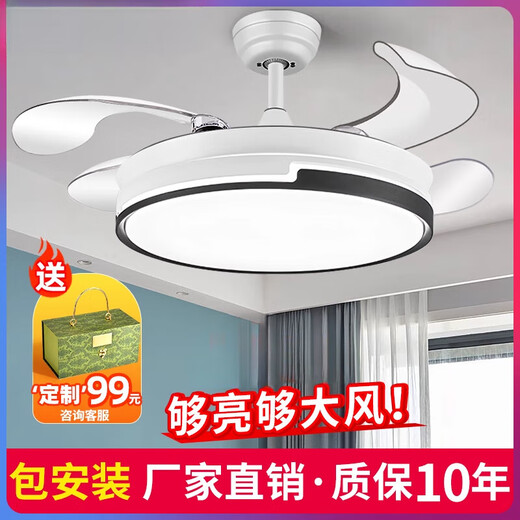 雷士（NVC）风扇灯2025新款家用客厅餐厅吊扇灯卧室电扇吊灯一体带电风扇的灯 12048款-48寸-支持精灵+无极变频