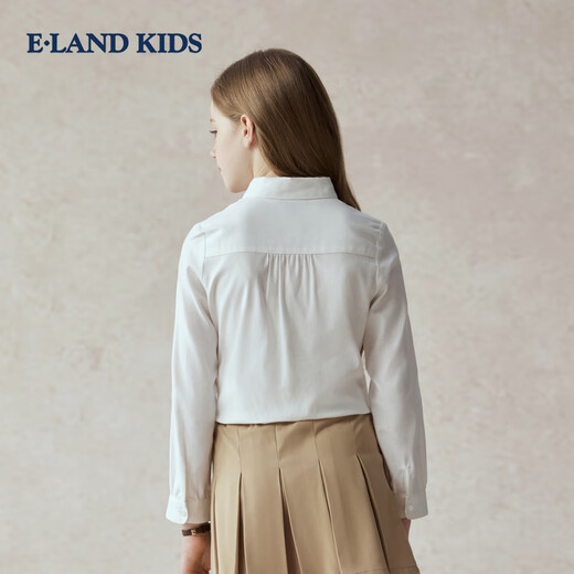 E LAND KIDS children's clothing girls' shirt season new doll collar embroidered long-sleeved top Ivory ivory/39 140