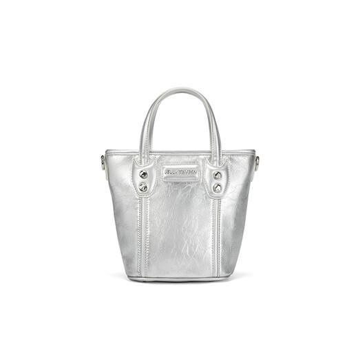 JellyToyboyJTB bag. New fashion commuter handheld crossbody bag women's bag small bucket cabbage basket tote bag Star Silver
