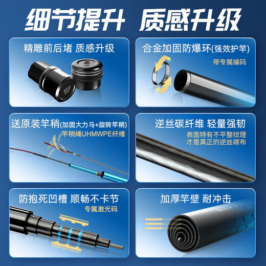 Woding King Shenjian III fishing rod ultra-light comprehensive lightweight large rod crucian carp rod fishing rod hand rod platform fishing rod 4.5m all-water conqueror 5.5H