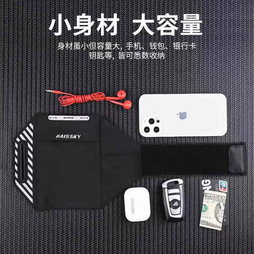 Jingyouyu German running mobile phone arm bag fitness equipment unisex lightweight non-shaking wrist bag sports arm bag arm sleeve heather gray suitable for arm circumference (22c-37cm)