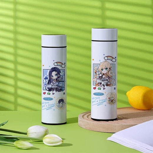 Chengliu Zeit- und Weltraummalerei Reisende Anime Peripheral Smart Thermos Cup Ain Luo Xia Ye Xuan Lu Chen Si Lan Water Cup Kinder gewöhnliche nicht-duftende Tasse 480 ml XW3884 Lu Chen