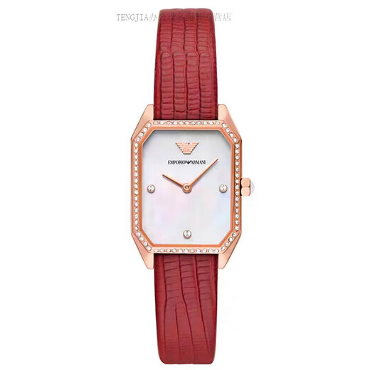 Emporio Armani Women's Watch, Cinturón de set de diamantes de moda, Cuarzo Fritillaria Small Green Watch, Tendencia cuadrada A149 AR11399