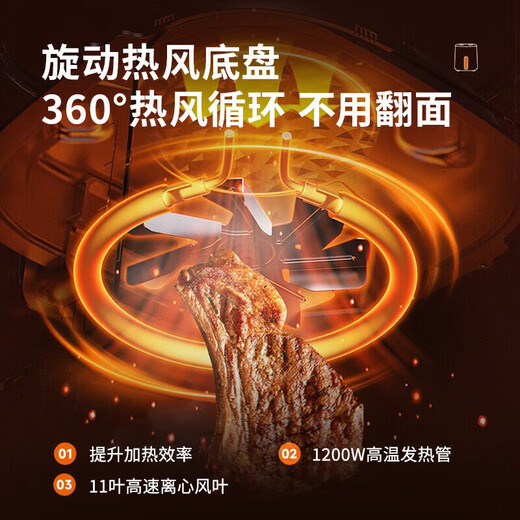 SUBOAER air fryer household visual window 6 liters 10 liters large capacity accurate timing no-turning oil-free electric fryer low-fat non-stick frying pan high-power oven 10L visible model + baking pan (no turning required circulating hot air)