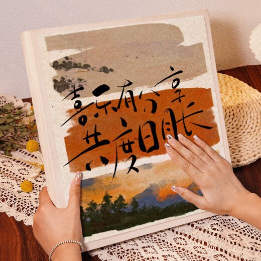 煦凛德国大容量相册本纪念册出游复古文艺照片收纳DIY手工活页创意粘贴式覆膜情侣旅游生日纪念册 【等风来_不如追风去】 混装567810寸694张