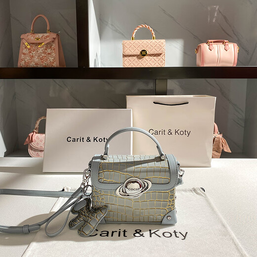 Bolsa de cocodrilo de la marca calculat/Keenck Bag de cocodrilo 2025 Spring New Cadeba Box Bag Crossbody Smare Bag Square Milk Color