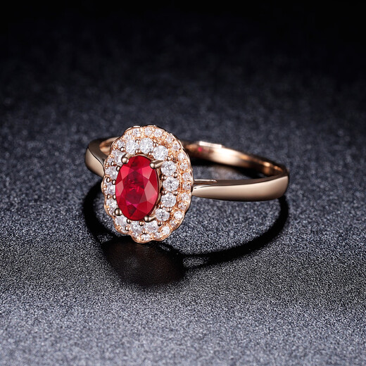 Tingliang 0.7 carat pigeon blood red ruby ring 18K gold set with diamonds Colorful gemstone ring Size message (9 to 21) available Available size message (10 to 22) available