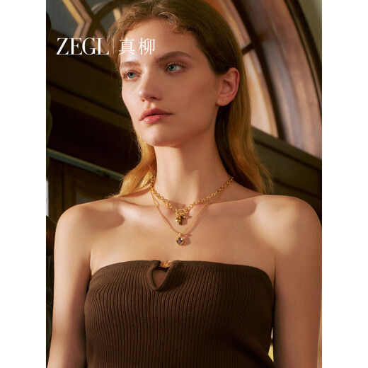 Sailoto Chinese Valentine's Day gift tiger eye stone necklace stackable clavicle style light luxury niche jewelry new flash zirconium neck purple rhyme tanzanite zirconium necklace