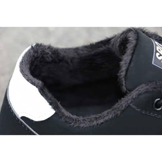 
Spider King autumn and winter men's sports shoes plus velvet thickened men's shoes warm cotton shoes casual shoes anti-slip work shoes 9227 black and white [cotton shoes] 39