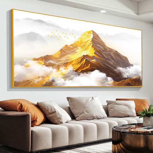 ZOCI背靠金山床头装饰画美式卧室挂画日照背靠金山床头挂画办公室靠 CT-3524-背靠金山 亮面机玻璃成品(95%客户选12