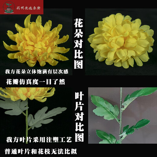 New type of sacrificial flower, tomb-sweeping chrysanthemum, memorial bouquet, Qingming Festival supplies collection, simulated tomb-placed silk flowers, 1 white chrysanthemum and 1 yellow chrysanthemum each (with exquisite bag)