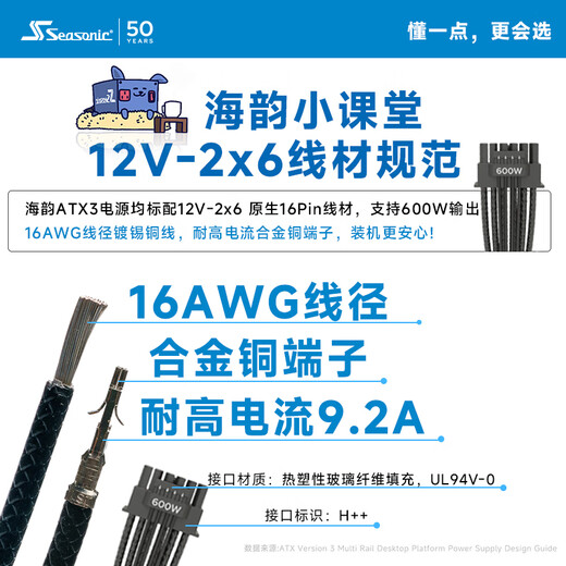 SEASONIC 750W CORE (2024) Gold Medal Computer Power Supply ATX3.1/PCIe5.1/12V-2x6 supports 50 series graphics cards