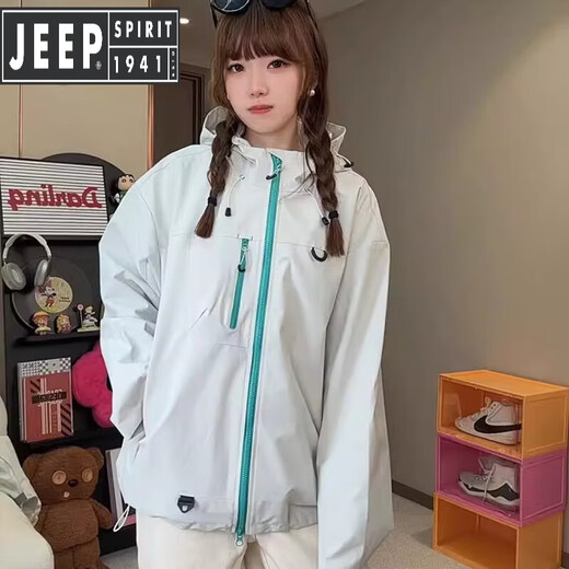 Jeep Spirit Super Beautiful Jacke für Frauen 2025 Neue im Freien mit drei in einem winddichten Wasserdosigeranzug Xianzhi Grün [Single Mantel 丨 Nein Inner Liner] s