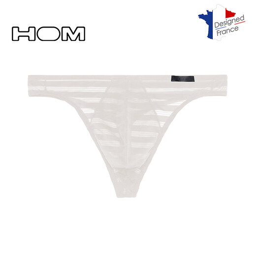 Hom Herren Spitze durchscheinend Tanga Ultra-dünner Taille High-End-Nische sexy atmungsaktive Unterwäsche Herren authentisch weiß S