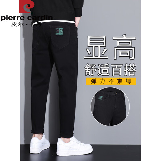 皮尔卡丹（pierre cardin）黑色牛仔裤男士夏季薄款宽松直筒休闲裤子男2025新款弹力修身长裤 6621黑色 38 2尺9