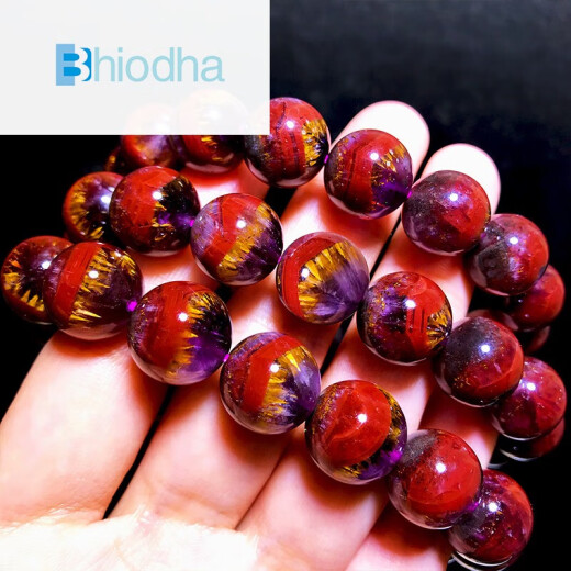 bhiodha极光23紫钛手链千层聚宝盆手串金字塔红幽灵金520情人节生日礼物 12240     12.5mm 极光23水晶